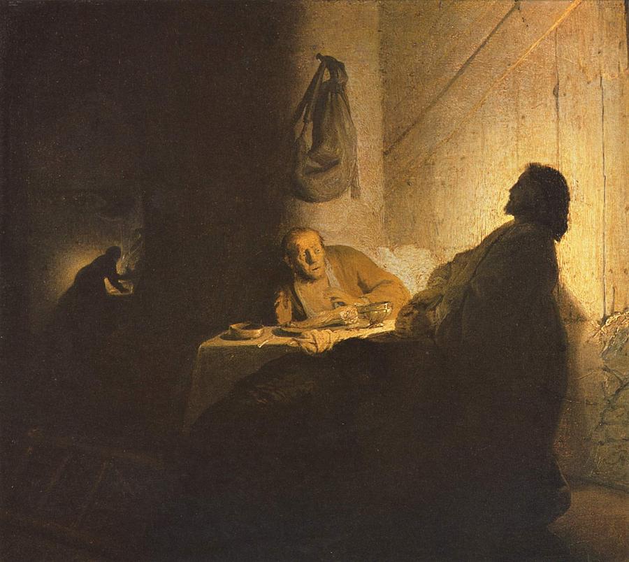 900x804 Jesus Christ Road To Emmaus Painting By Rembrandt - Jesus On The Road To Emmaus Painting