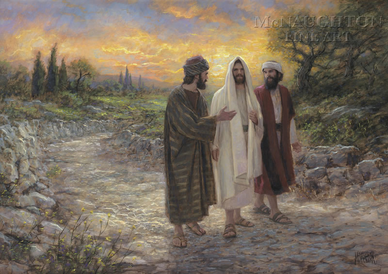 800x565 Religious - Jesus On The Road To Emmaus Painting