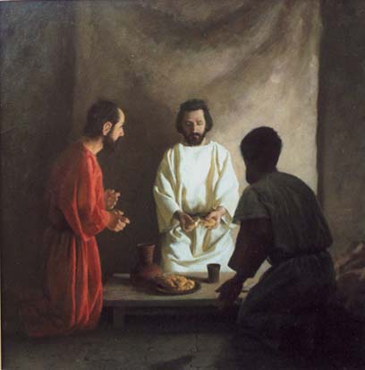 408x413 The Bible - Jesus On The Road To Emmaus Painting