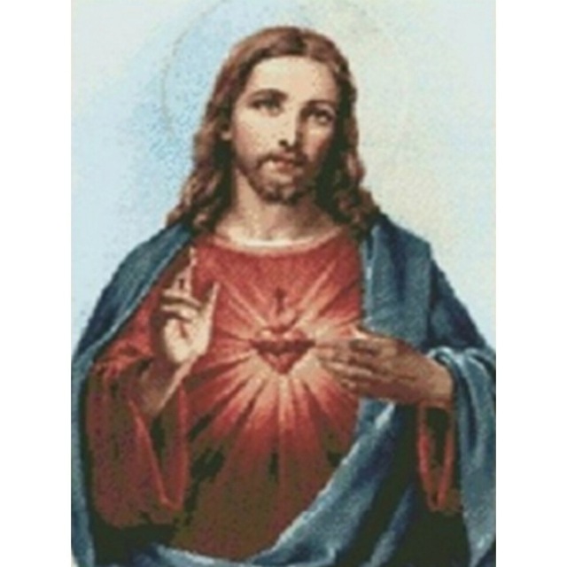 640x640 Sacred Heart Of Jesus Pictures Diamond Painting Diy Mosaic 5d - Jesus Portrait Painting