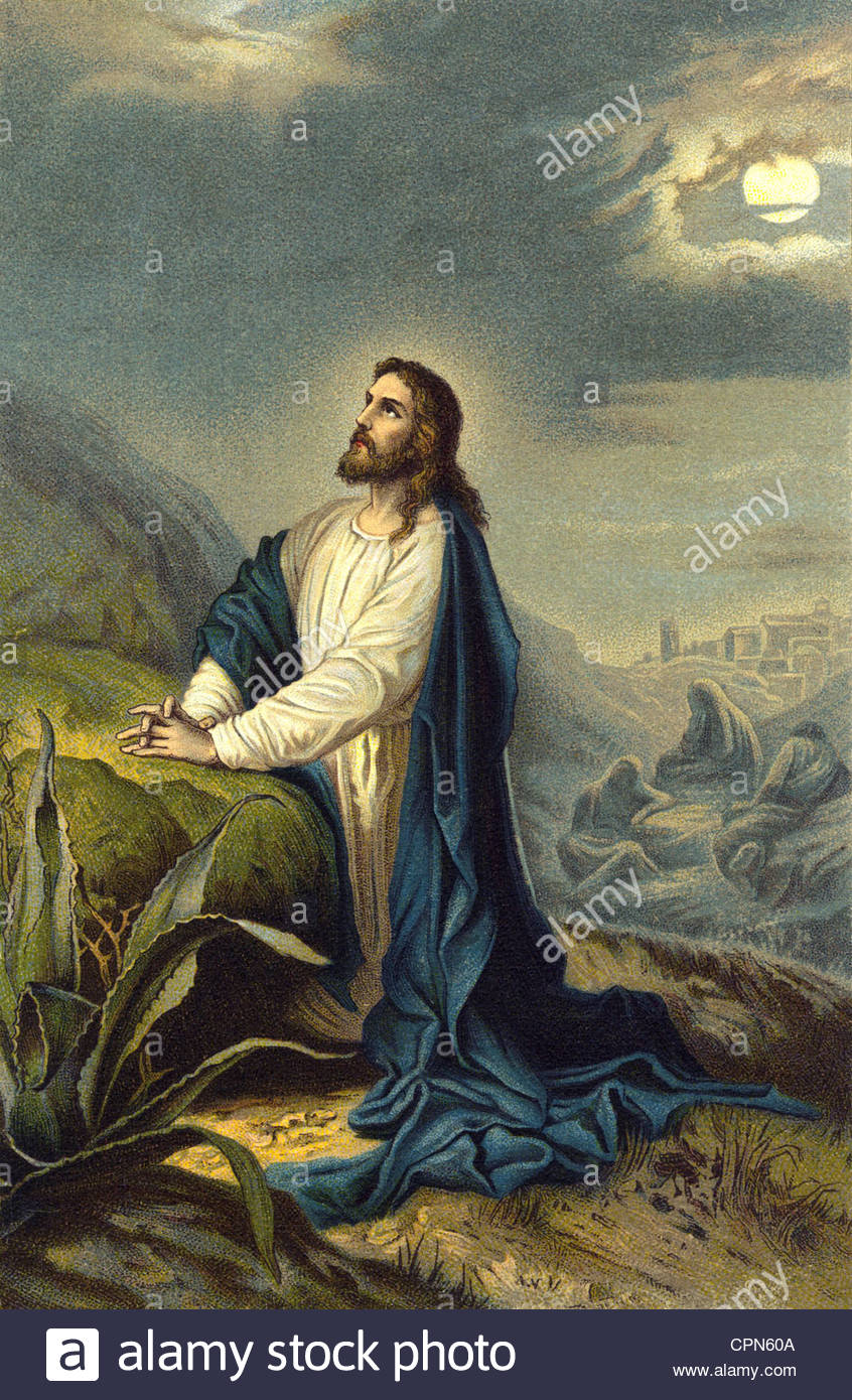 846x1390 Religion, Christianity, Jesus Christ, On The Mount Of Olives Stock - Jesus Praying In Gethsemane Painting