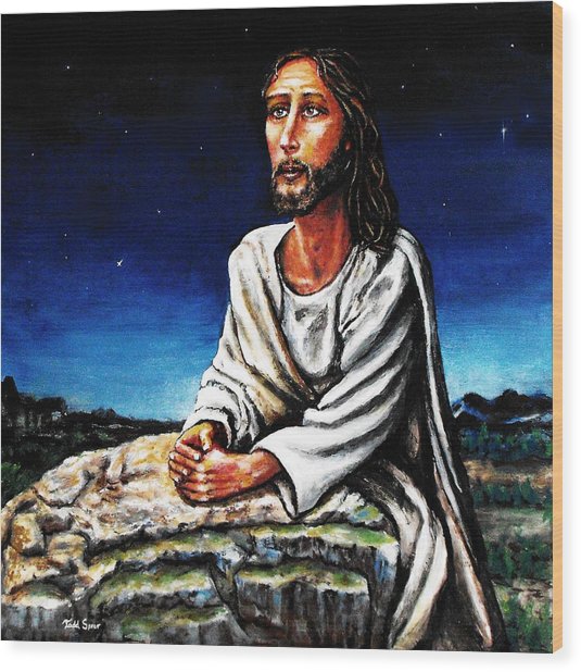 535x618 Jesus Praying In The Garden Painting By Todd Spaur - Jesus Praying Painting