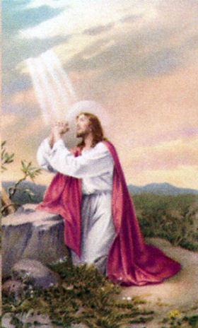 280x464 Jesus Praying In The Garden Custom Prayer Card - Jesus Praying Painting