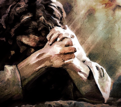 500x444 Jesus Sweat Blood - Jesus Praying Painting