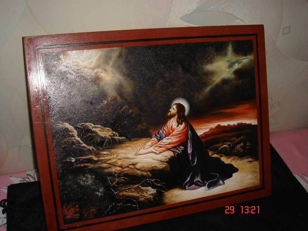 1032x774 Jesus Praying By Mhairya - Jesus Praying Painting