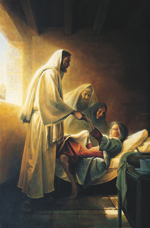 294x447 Jesus Blessing Jairus's Daughter (Christ Raising The Daughter - Jesus Raises Lazarus Painting