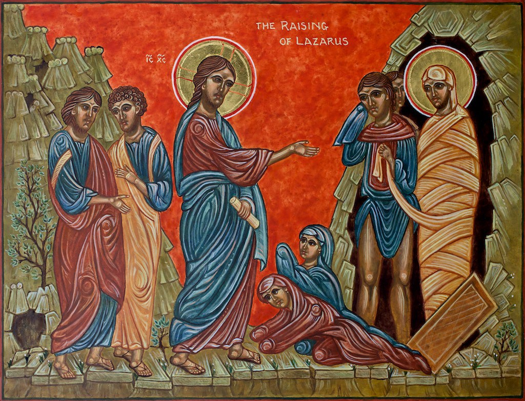 1024x783 Jesus The Healer Jesus Raises Lazarus From The Dead Sunday - Jesus Raises Lazarus Painting