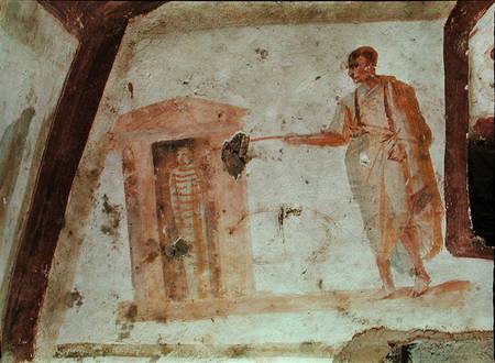 450x330 Earliest Known Depiction Of Lazarus, Callistus Catacombs Center - Jesus Raises Lazarus Painting
