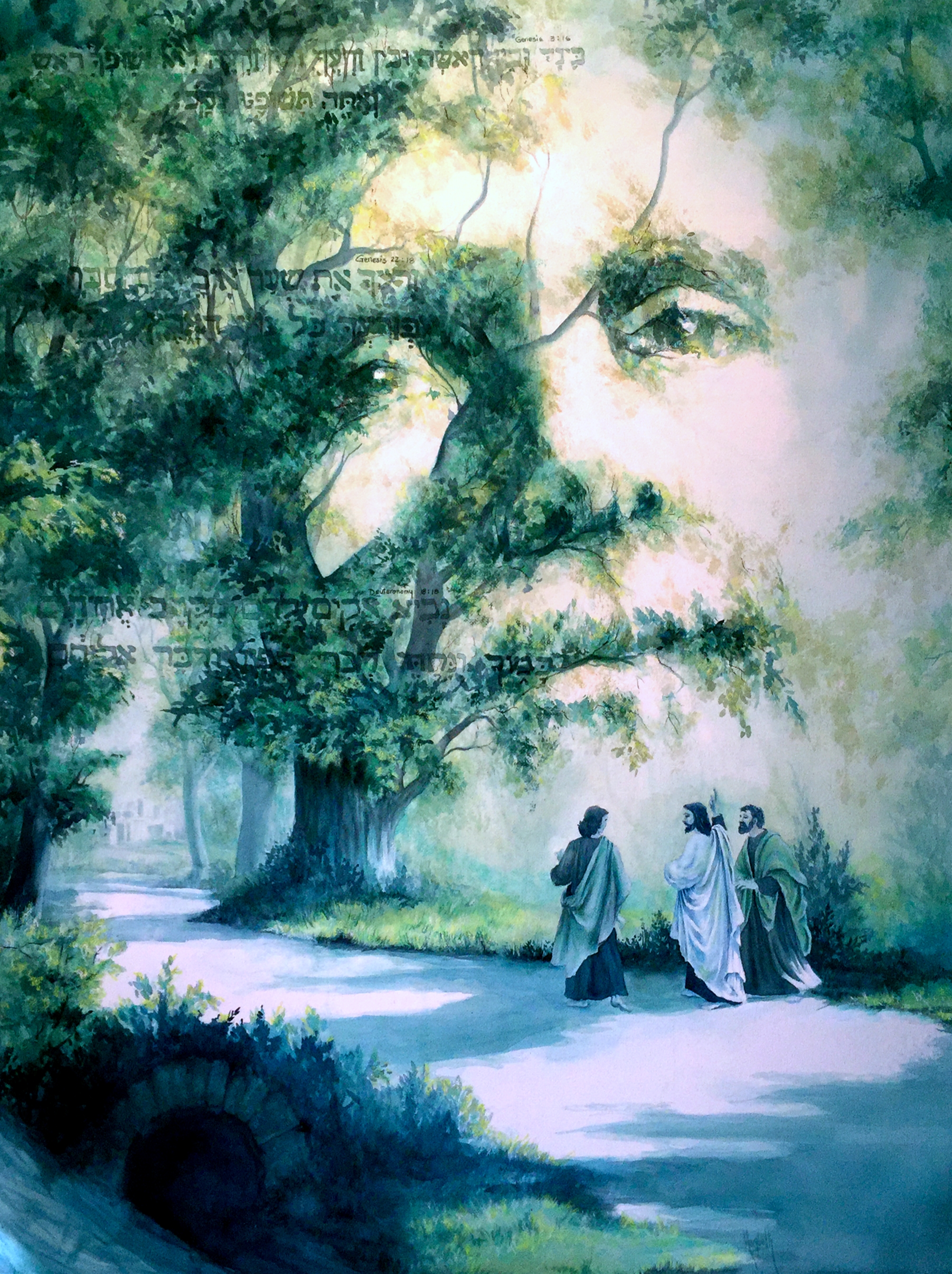 2005x2682 Marybeth Art Studio - Jesus Reaching Into Water Painting