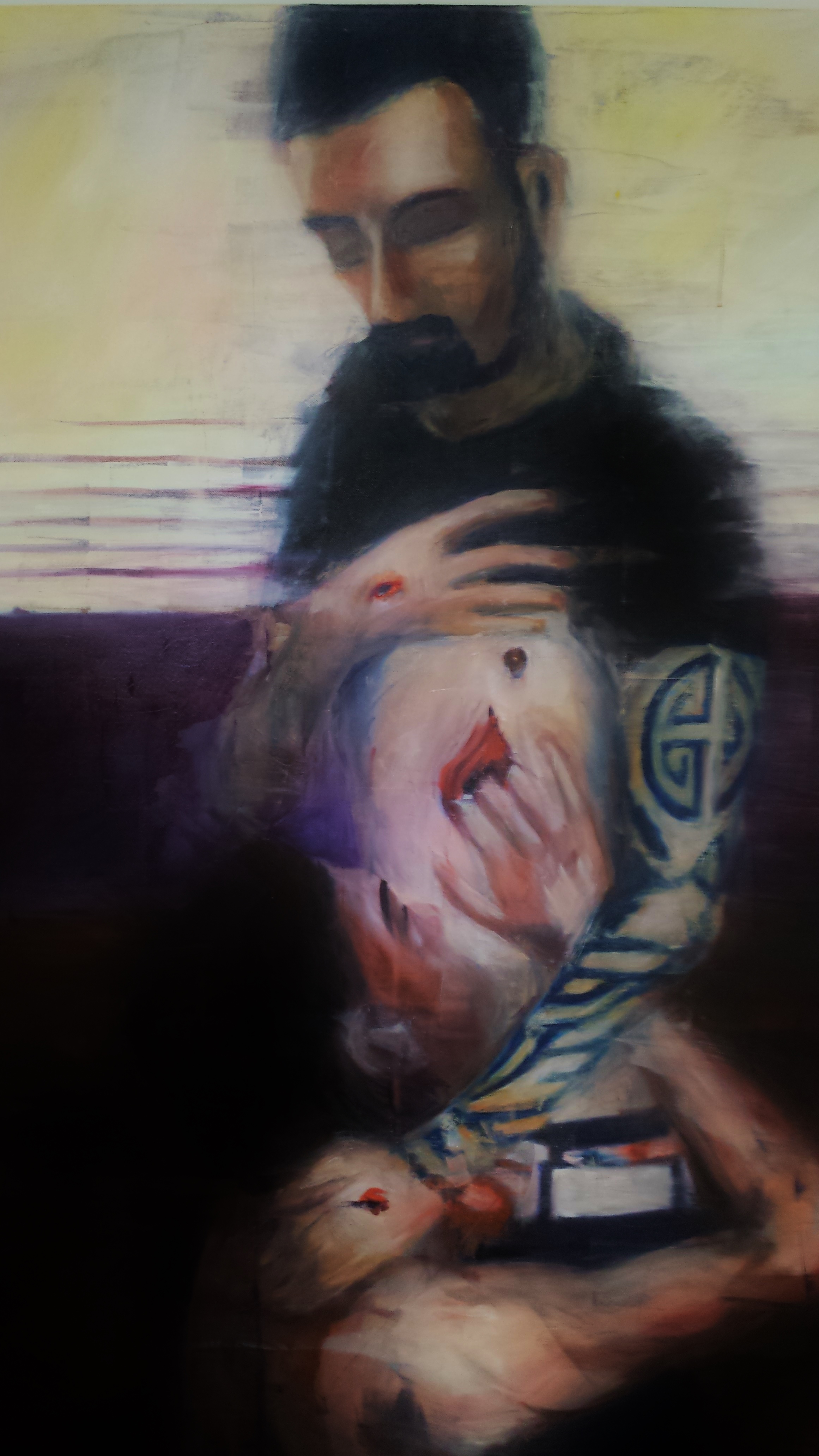 2322x4128 Queer Creation I Ask For Wonder - Jesus Reaching Into Water Painting