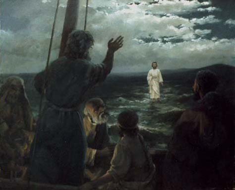 474x383 Trusting Him In The Midst Of Our Storm (Part 3) Beyond The Stone - Jesus Reaching Into Water Painting