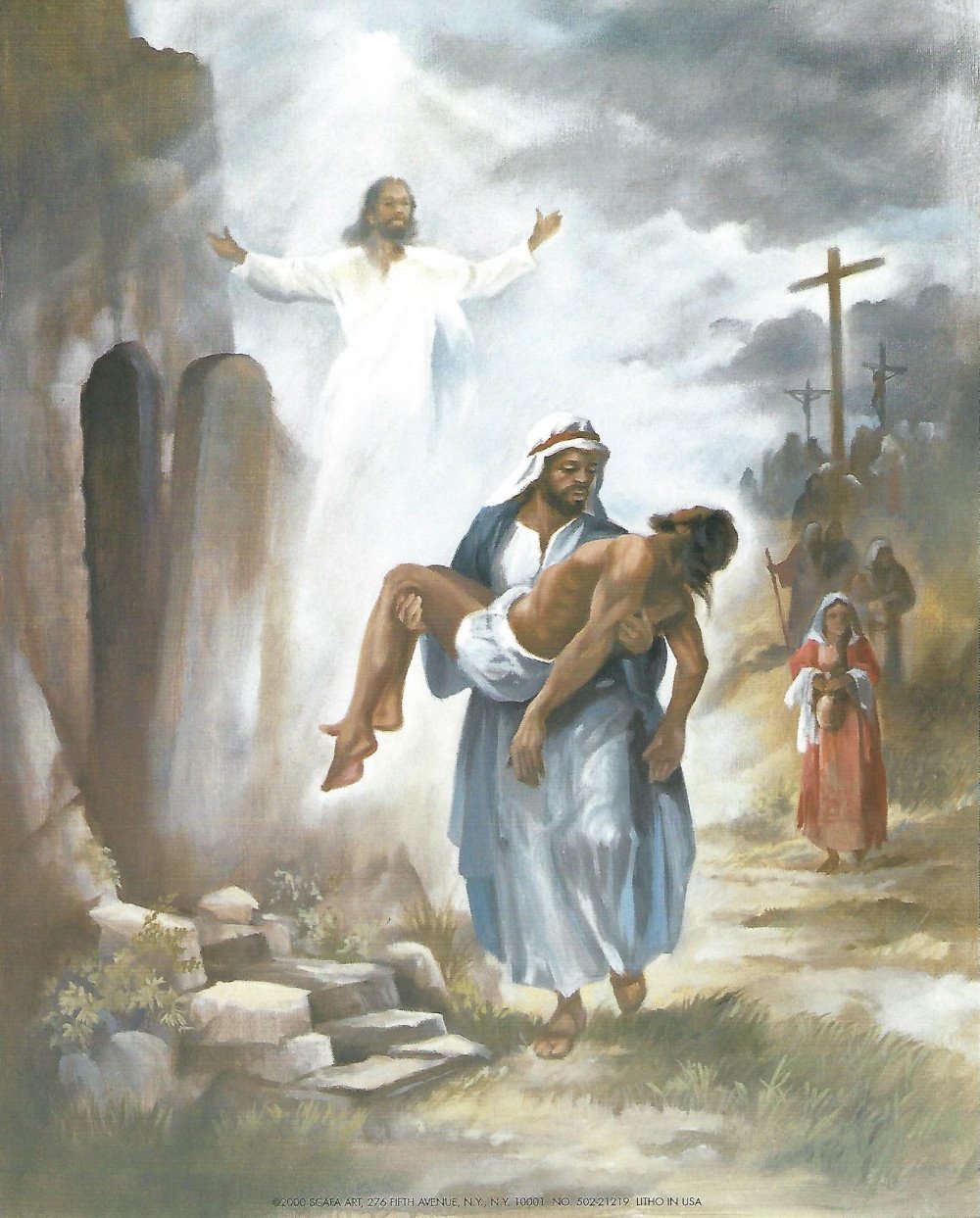1000x1243 And He Rose The Resurrection Of African American Jesus By V - Jesus Resurrection Painting