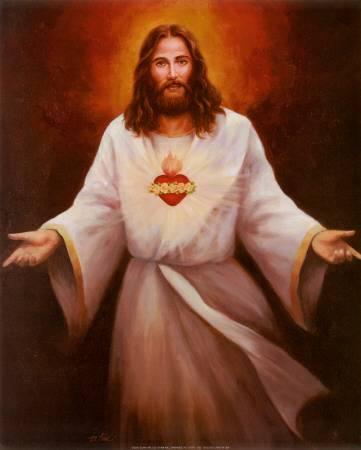 361x450 Jesus' Sacred Heart Art Print By T. C. Chiu - Jesus Sacred Heart Painting