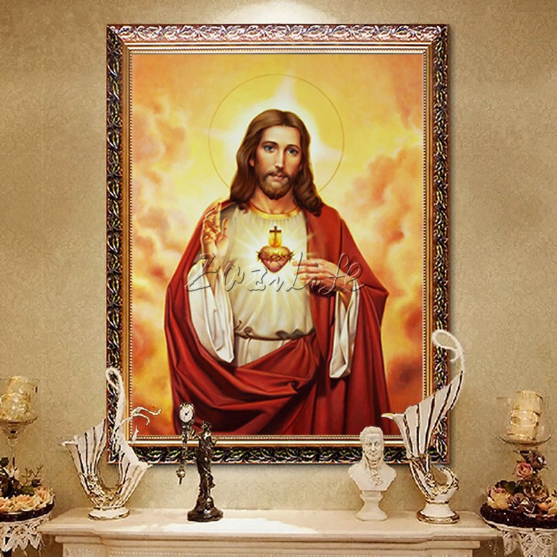 800x800 Jesus Christ Canvas Print Painting Poster And Print Of The Jesus - Jesus Sacred Heart Painting