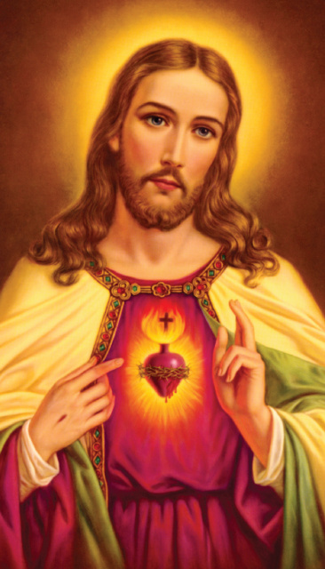 366x640 Sacred Heart Prayer For Gratitude Holy Card - Jesus Sacred Heart Painting
