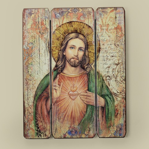 500x500 Sacred Heart Of Jesus Wall Plaque The Catholic Company - Jesus Sacred Heart Painting