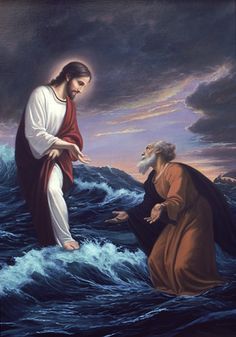 236x337 184 Best Jesus Walked On Water Images On Jesus Loves - Jesus Saves Peter Painting
