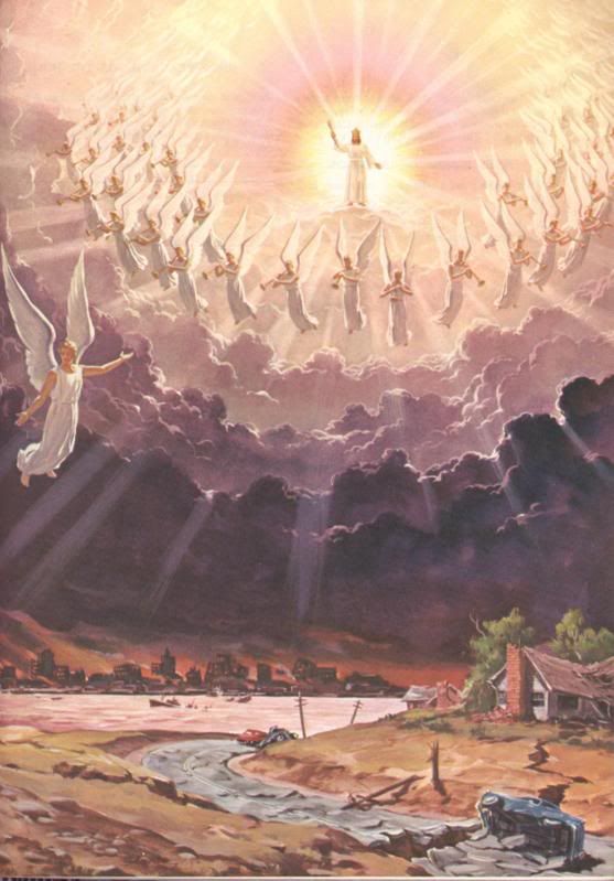 557x799 Jesus Christ With Angels Singing Around Him While His Second - Jesus Second Coming Painting