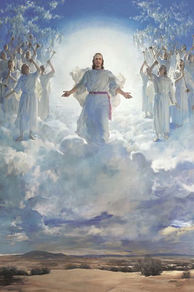 400x600 The Second Coming The Lord Jesus Christ With The Hosts - Jesus Second Coming Painting