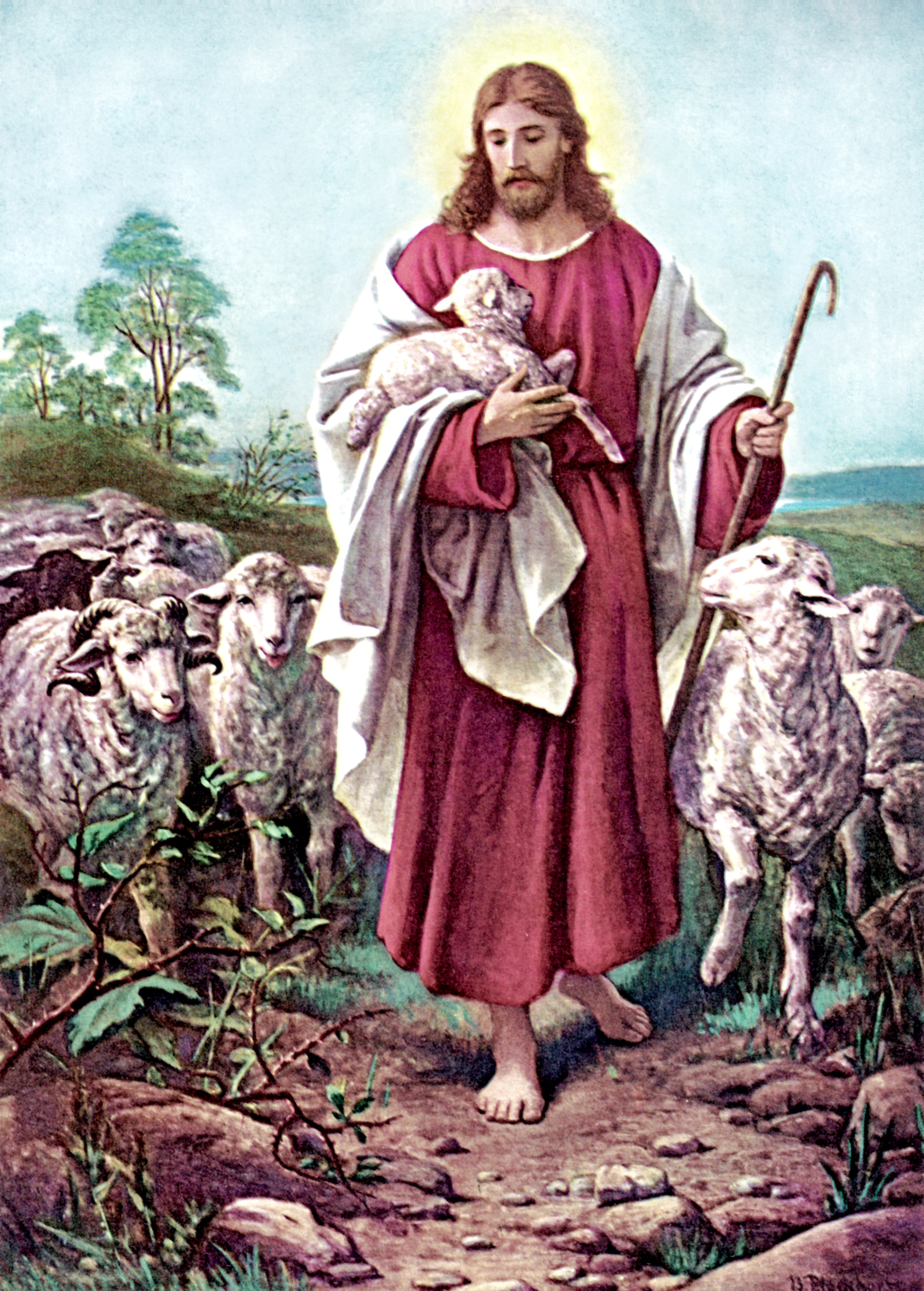 3938x5501 Filethe Lord Is My Good Shepherd.jpg - Jesus Shepherd Painting