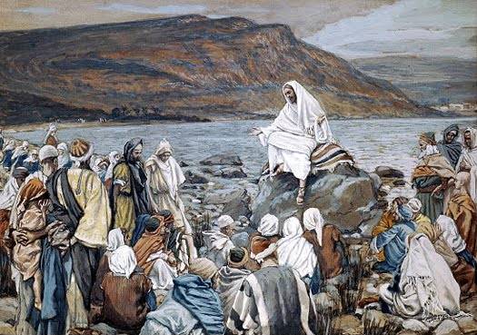 525x369 Jesus Teaching By The Seashore - Jesus Teaching Painting