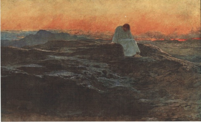 650x394 The Temptation In The Wilderness By Briton Riviere - Jesus Tempted In The Desert Painting