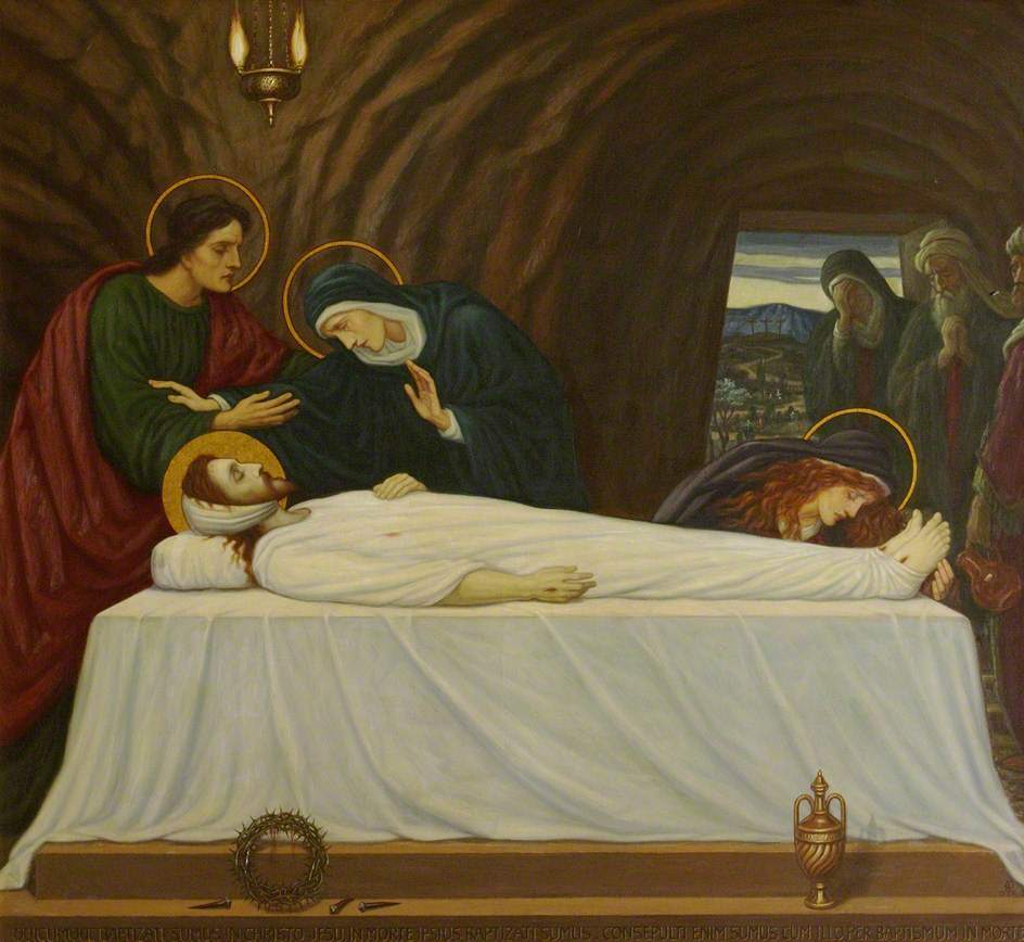 944x868 Jesus Is Laid In The Tomb Painting Edward Arthur Fellowes Prynne - Jesus Tomb Painting
