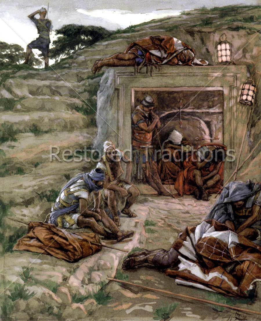 900x1108 Download Image Of Soldiers Guarding Tomb Of Jesus Before Resurection - Jesus Tomb Painting