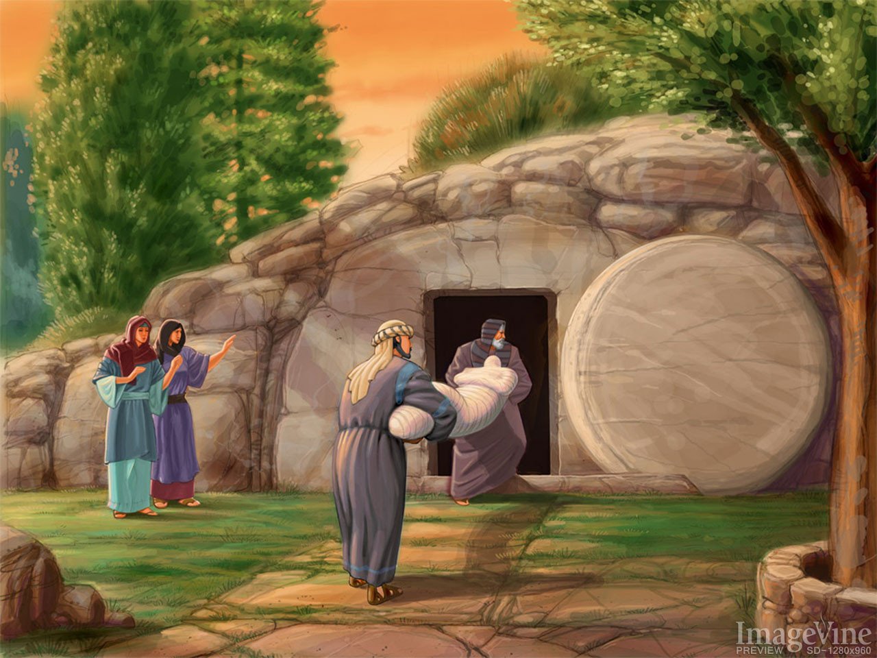 Jesus Tomb Painting at PaintingValley.com | Explore collection of Jesus ...