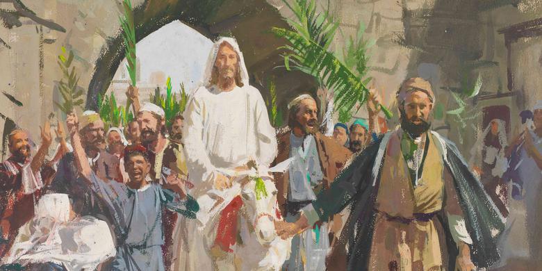 Jesus Triumphal Entry Painting at PaintingValley.com | Explore ...