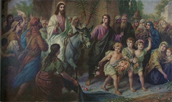 600x356 Bible Paintings, Religious Art - Jesus Triumphal Entry Painting