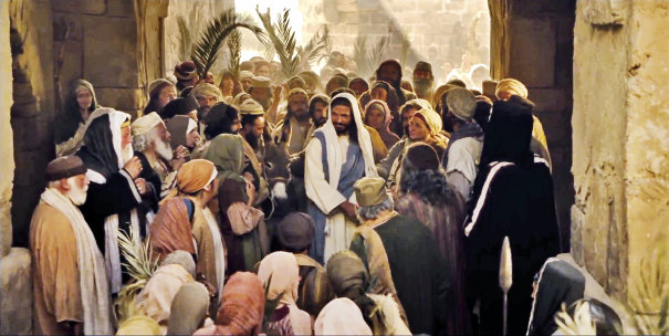 605x304 Christ Rides Into Jerusalem - Jesus Triumphal Entry Painting