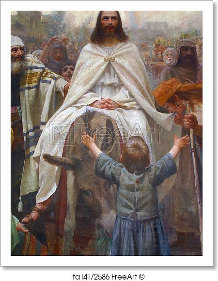 450x580 Free Art Print Of Palm Sunday. Palm Sunday - Jesus Triumphal Entry Painting