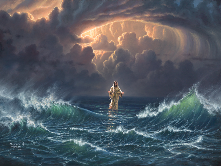 Jesus Walking On The Water Painting at PaintingValley.com | Explore ...