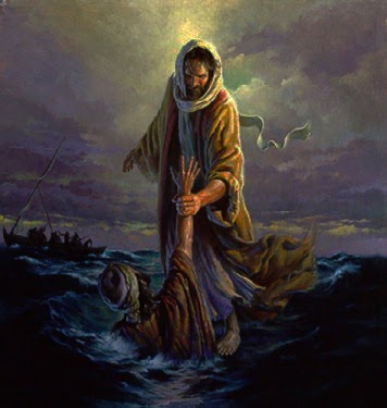 356x375 Streams Of The River Luigi Santucci On Peter Walking On The Water - Jesus Walking On The Water Painting