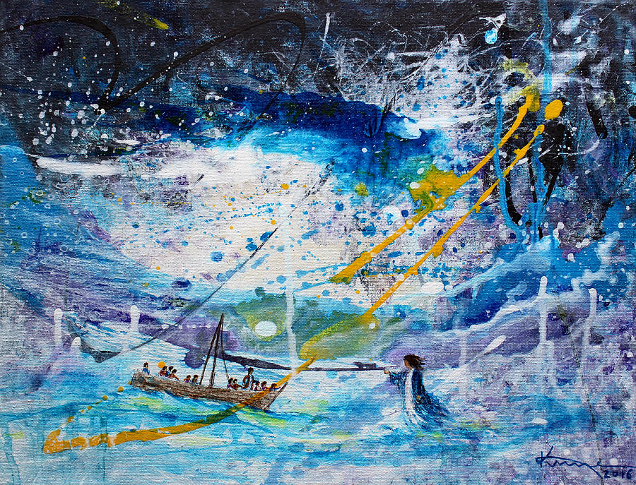 900x687 Walking On The Water Painting By Kume Bryant - Jesus Walking On The Water Painting