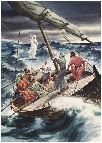 427x600 Jesus Walks On Water - Jesus Walking On Water Painting