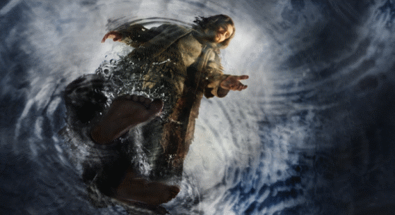 560x305 Jesus Encounters Bible Study - Jesus Walking On Water Painting