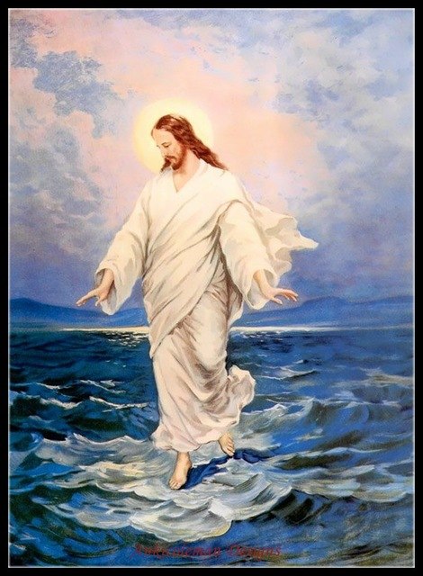 470x640 Needlework For Embroidery Diy French Dmc High Quality Counted - Jesus Walking On Water Painting