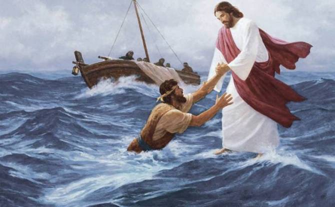 Jesus Walking On Water Painting at PaintingValley.com | Explore ...