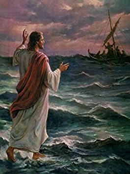 265x355 Buy Hand Painted Christian Religious Oil Painting Canvas Wall Art - Jesus Walking On Water Painting