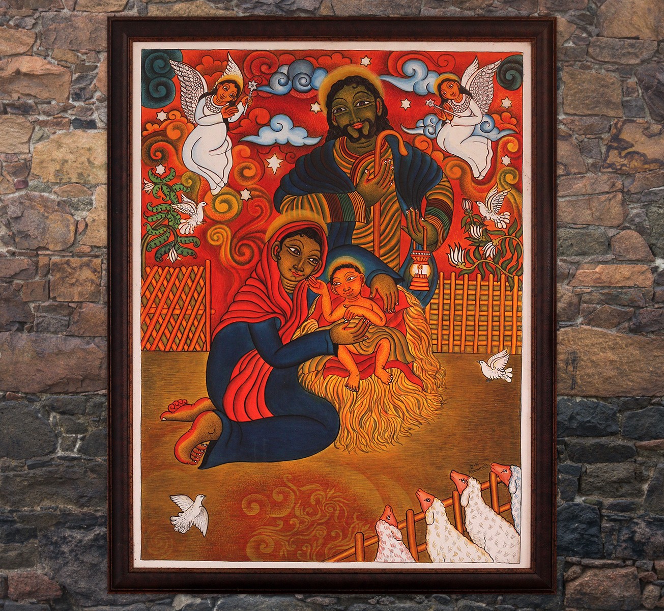 1305x1200 Infant Jesus Mural Painting - Jesus Wall Painting