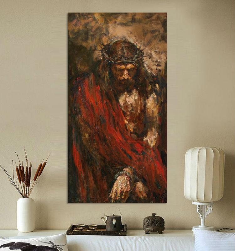 750x800 Limited Edition Jesus Abstract Canvas Painting - Jesus Wall Painting