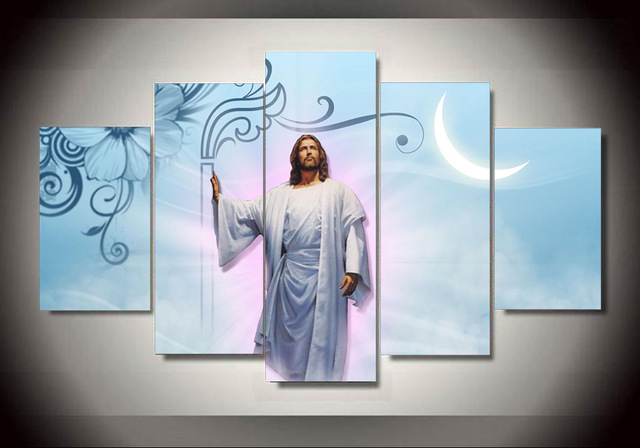 640x448 2017 High Quality 5 Panels Home Decor Jesus Wall Art Jesus - Jesus Wall Painting