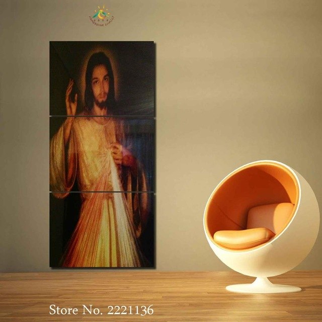 640x640 3 Or 4 Pieces Jesus Wall Art Paintings Wall Pictures Canvas - Jesus Wall Painting
