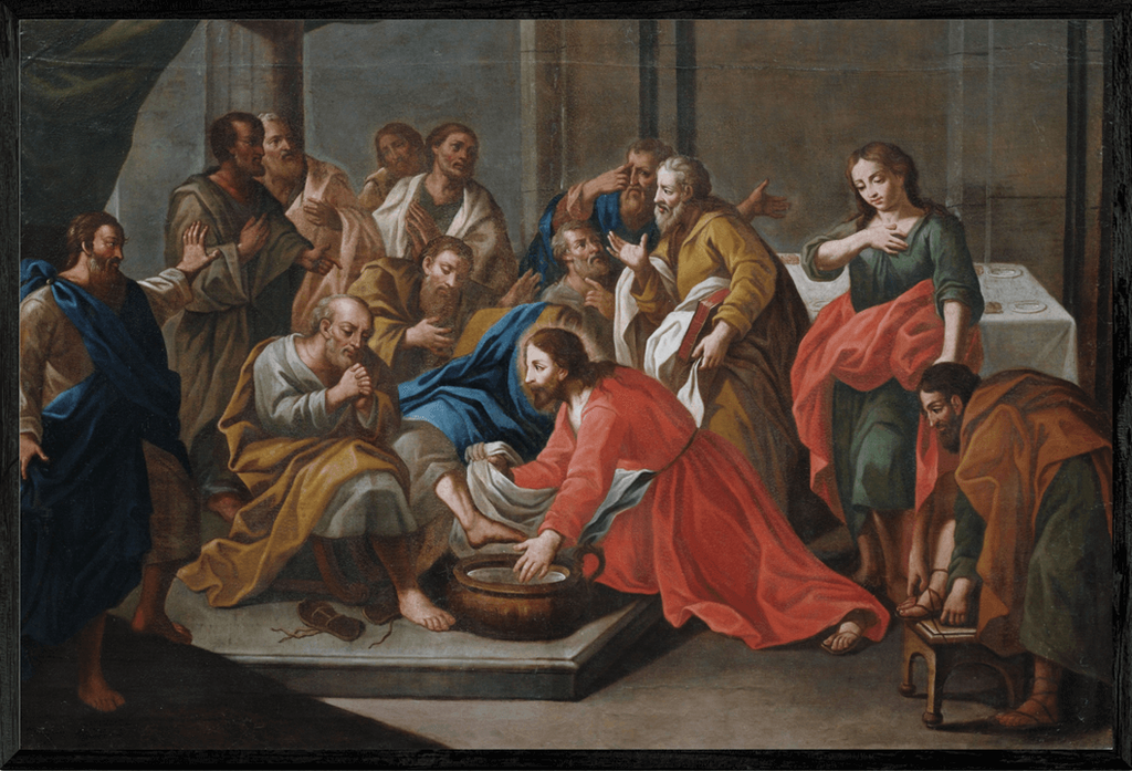 1024x697 Jesus Christ Painting - Jesus Washing Feet Painting