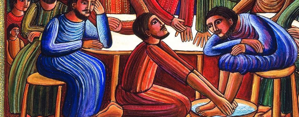 1150x450 Jesus Washes The Disciples' Feet - Jesus Washing Feet Painting