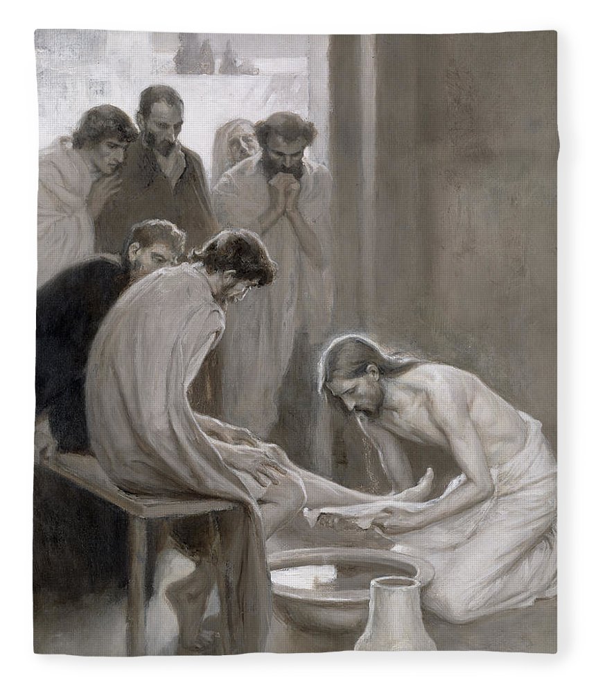860x1000 Jesus Washing The Feet Of His Disciples Fleece Blanket For Sale By - Jesus Washing Feet Painting