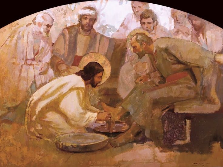 736x549 Christ Washing Feet J Kirk Richards - Jesus Washing Feet Painting