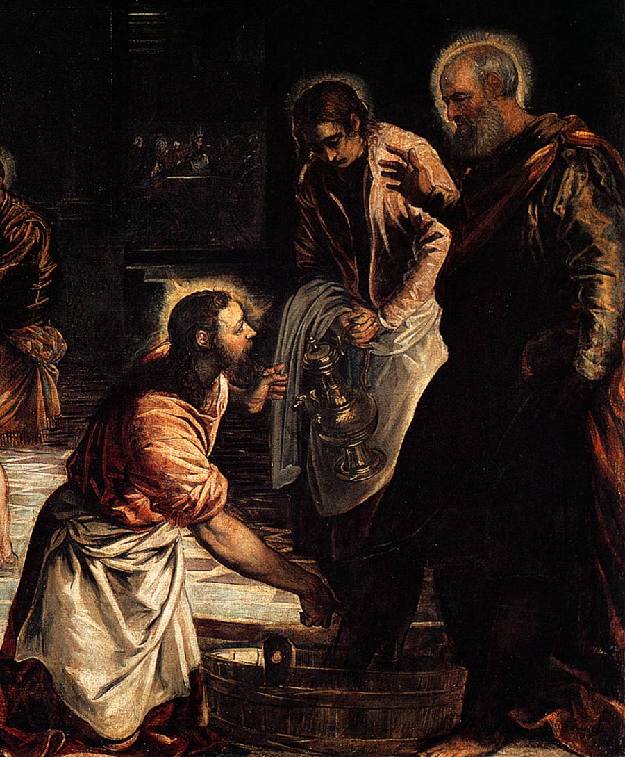 900x1089 Filejacopo Tintoretto - Jesus Washing Feet Painting
